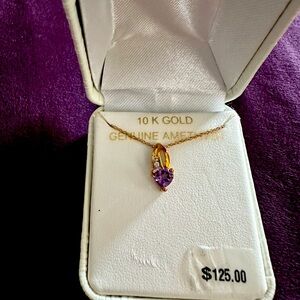 10K Gold Amethyst Necklace